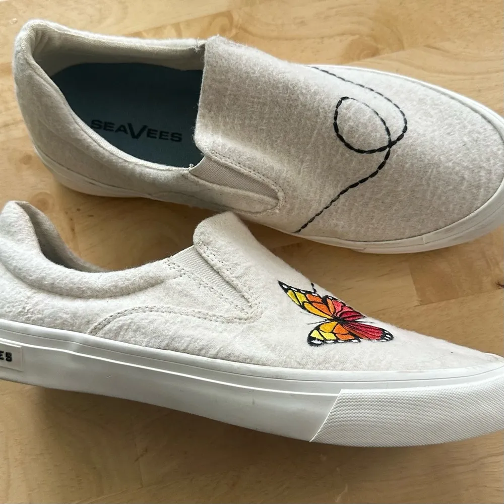 SeaVees Hawthorne Slip On Sneakers In Monarch Embroidered Flannel - Image 3