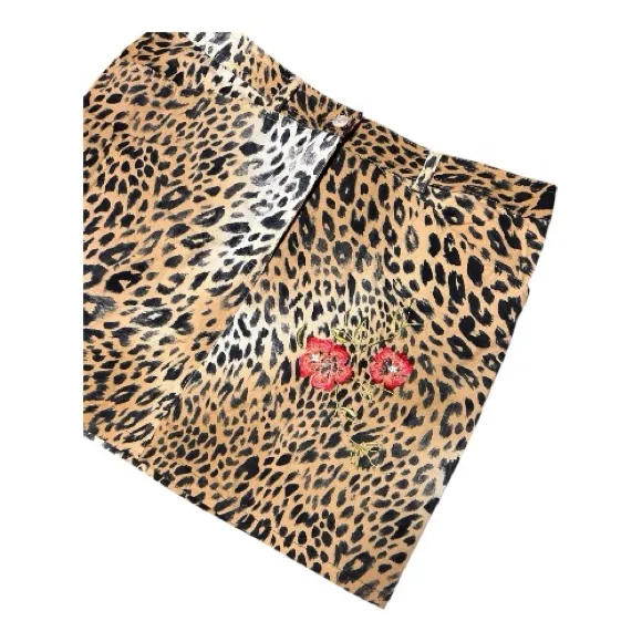 Vintage Y2K Marella leopard print mini skirt Made in Italy size 8 Tan - Image 2