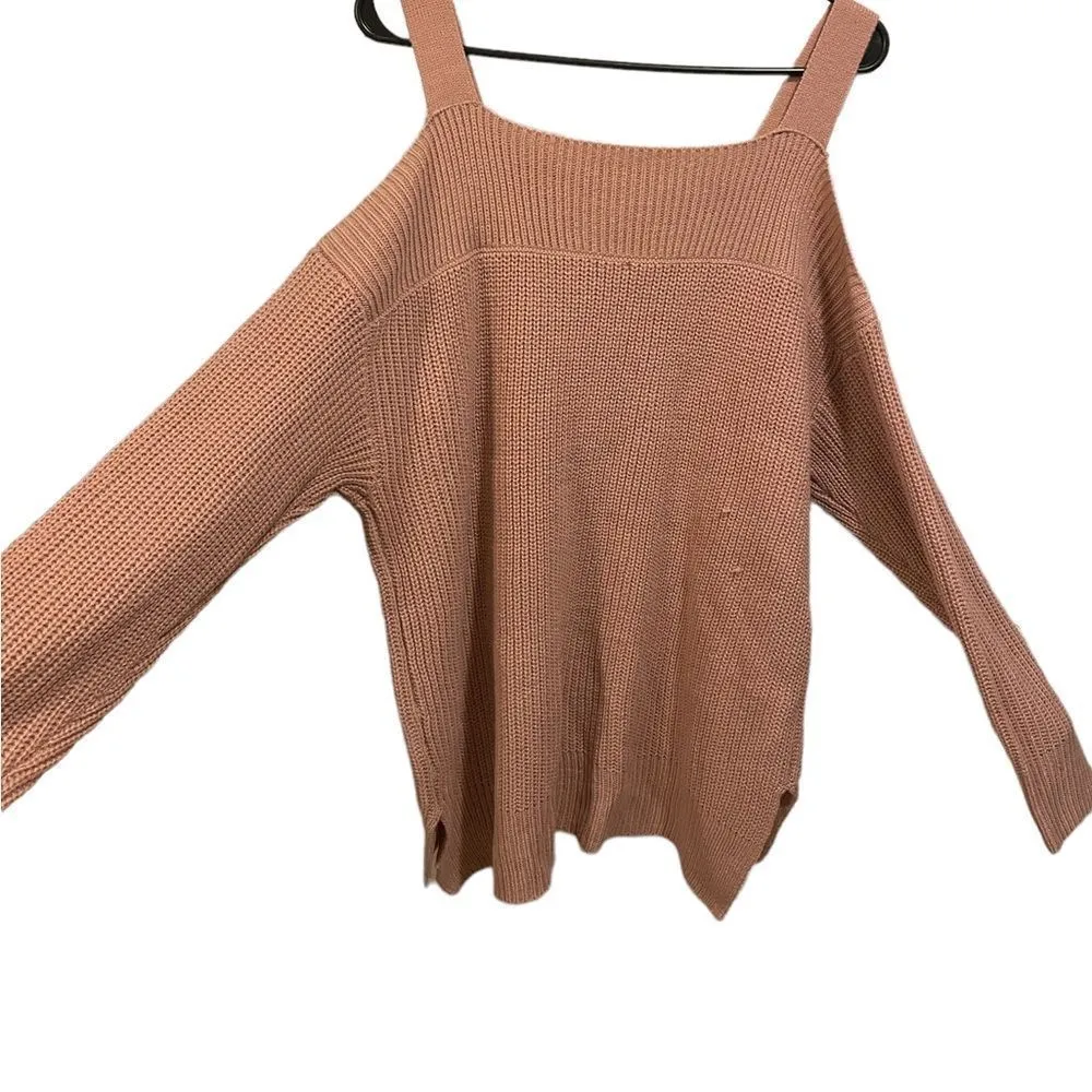 Soho Jeans New York & Company NWT Dusty Rose Cold Shoulder Casual Knit Sweater - Image 2