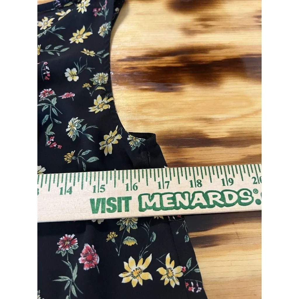 Pleione Floral Print Tank Top‎ Womens Sleeveless Runched Peasnt Cottagecore Sz M - Image 5