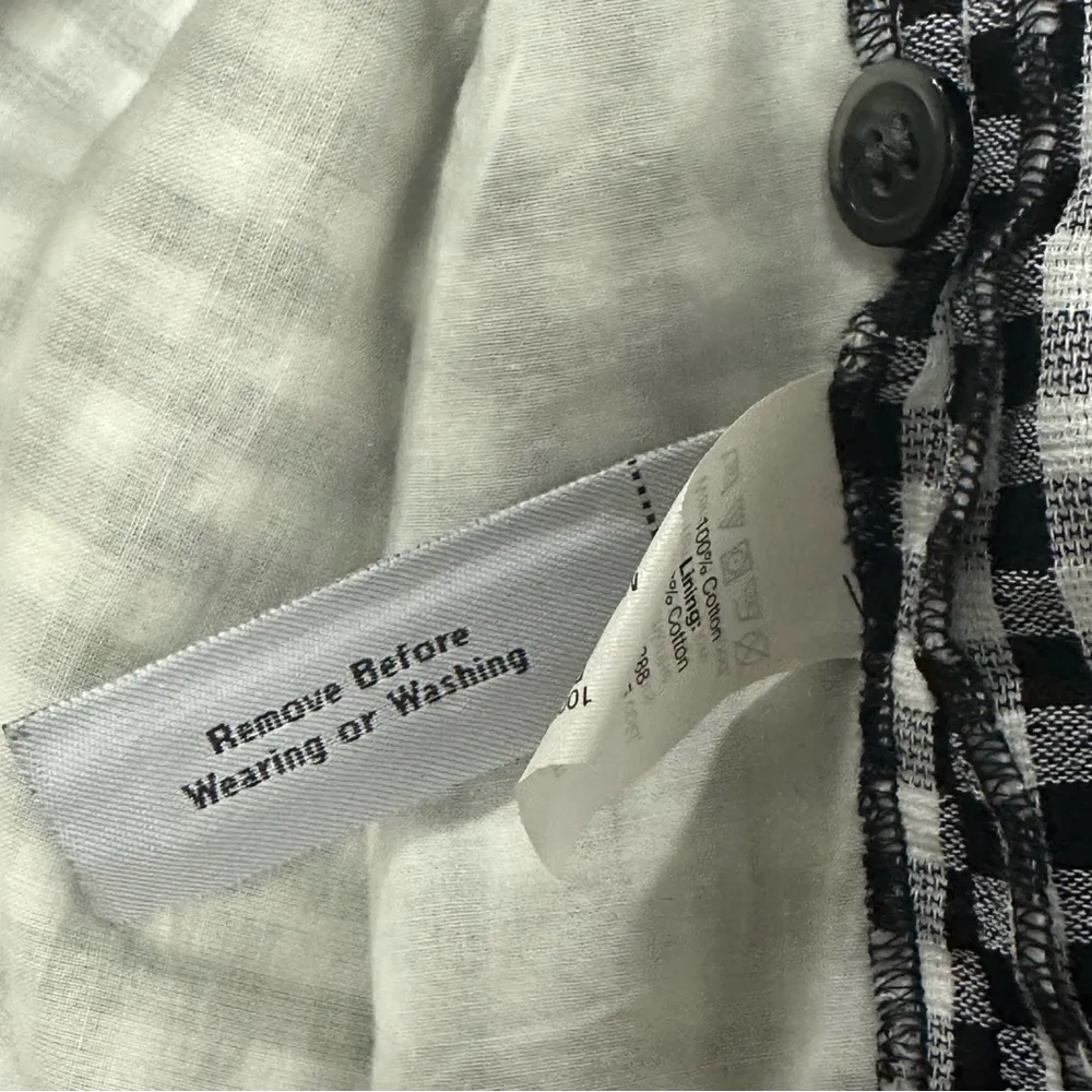 Madewell Black White Gingham Check Side Tie Mini Wrap Skirt Womens Size 2 - Image 12