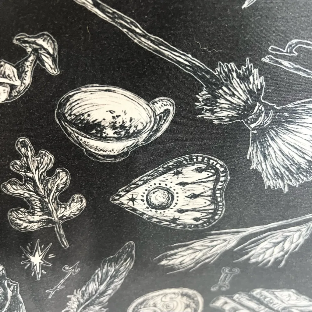 Black & White Gothic Halloween Empire Waist Maxi Dress Salem Witch Size Large - Image 10