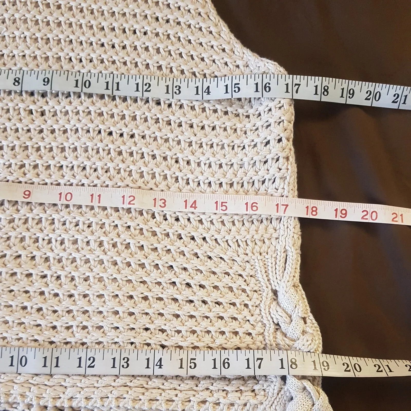 Gap Womens Sweater Tank Sz Small Crochet Beach Bohemian Boho Neutral Minimalist - Image 12