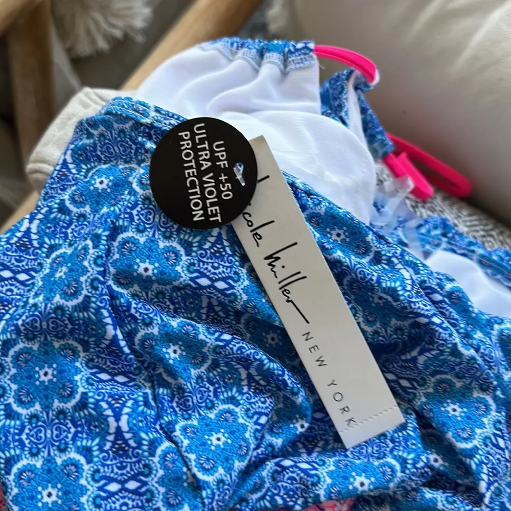 Nicole Miller New York Abstract Paisley Printed One Piece Swimsuit NEW Size M - Image 7