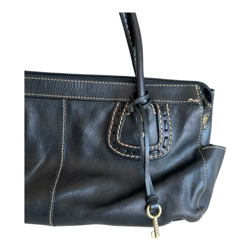 Fossil 1954 Montana Black Leather Satchel Shoulder Bag 75082 - Image 8