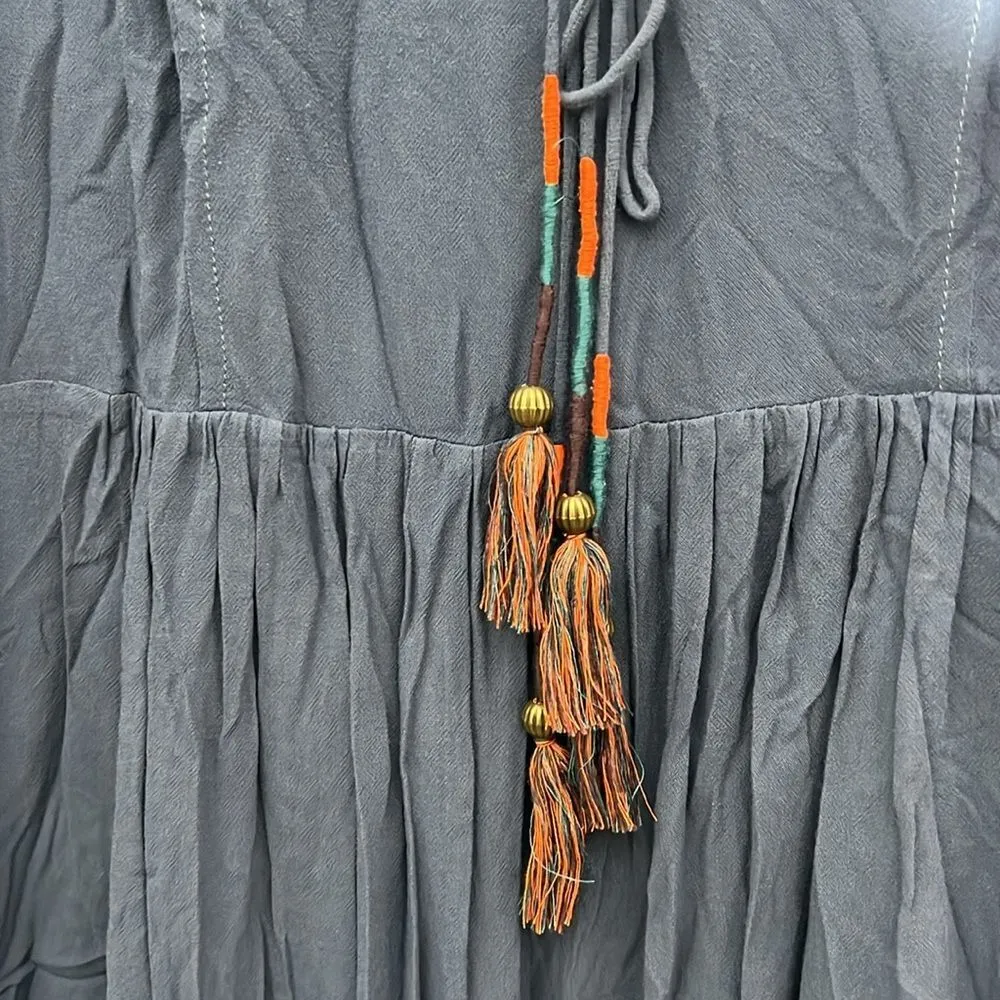 Anthropologie Holding Horses Ombré tassel peasant dress Women's size 4 - Image 5