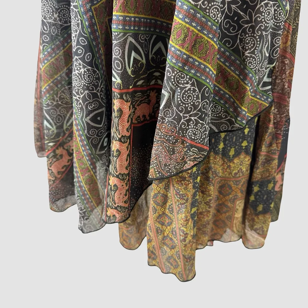 Desigual Patchwork Boho Fit and Flare Dress S Multicolor Sleeveless - Image 11