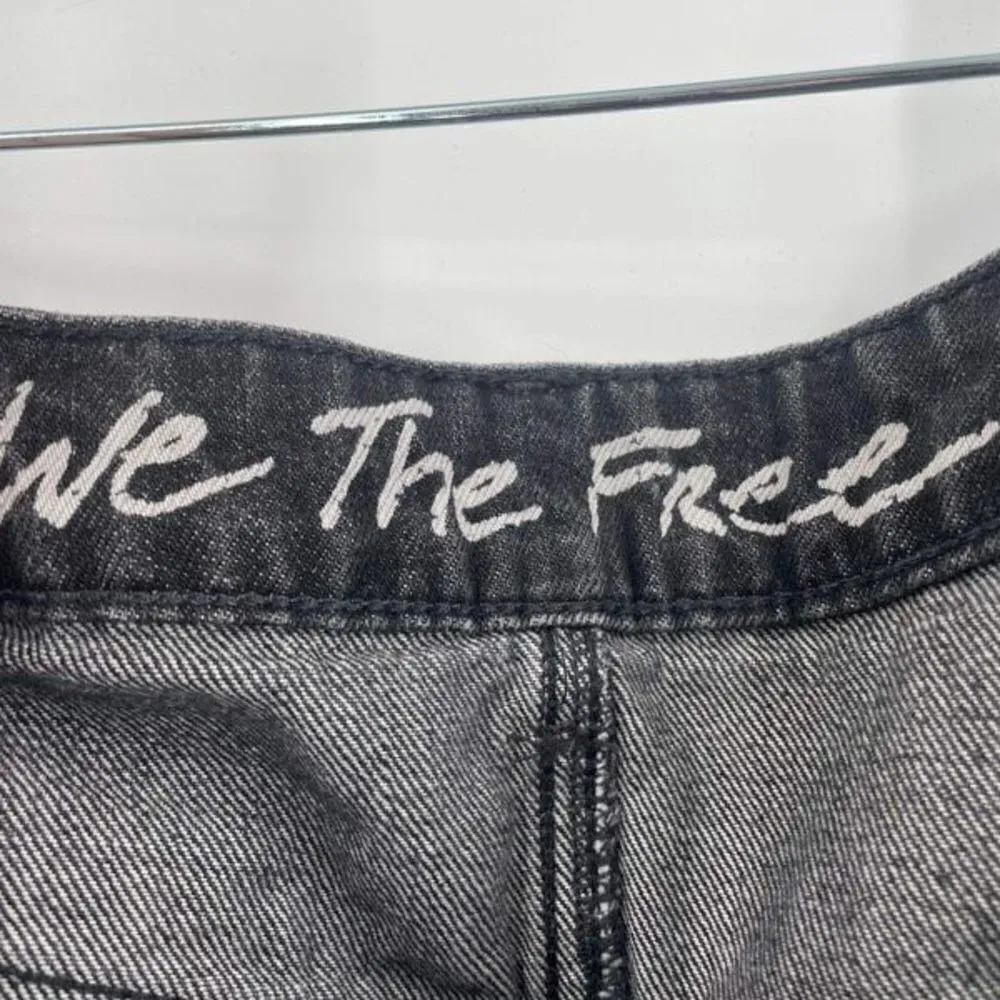 Free People Women’s Maverick Raw Hem‎ Bailey Denim Mini Skirt Black Wash Size 25 - Image 8