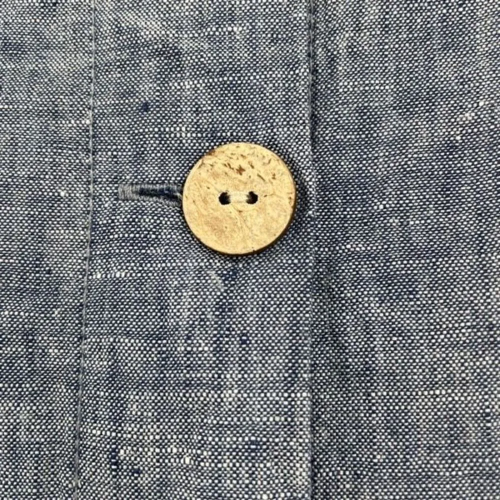 Sigrid Olsen Women's Linen Chambray White Embroidered Trim Top Blue Size XS - Image 4