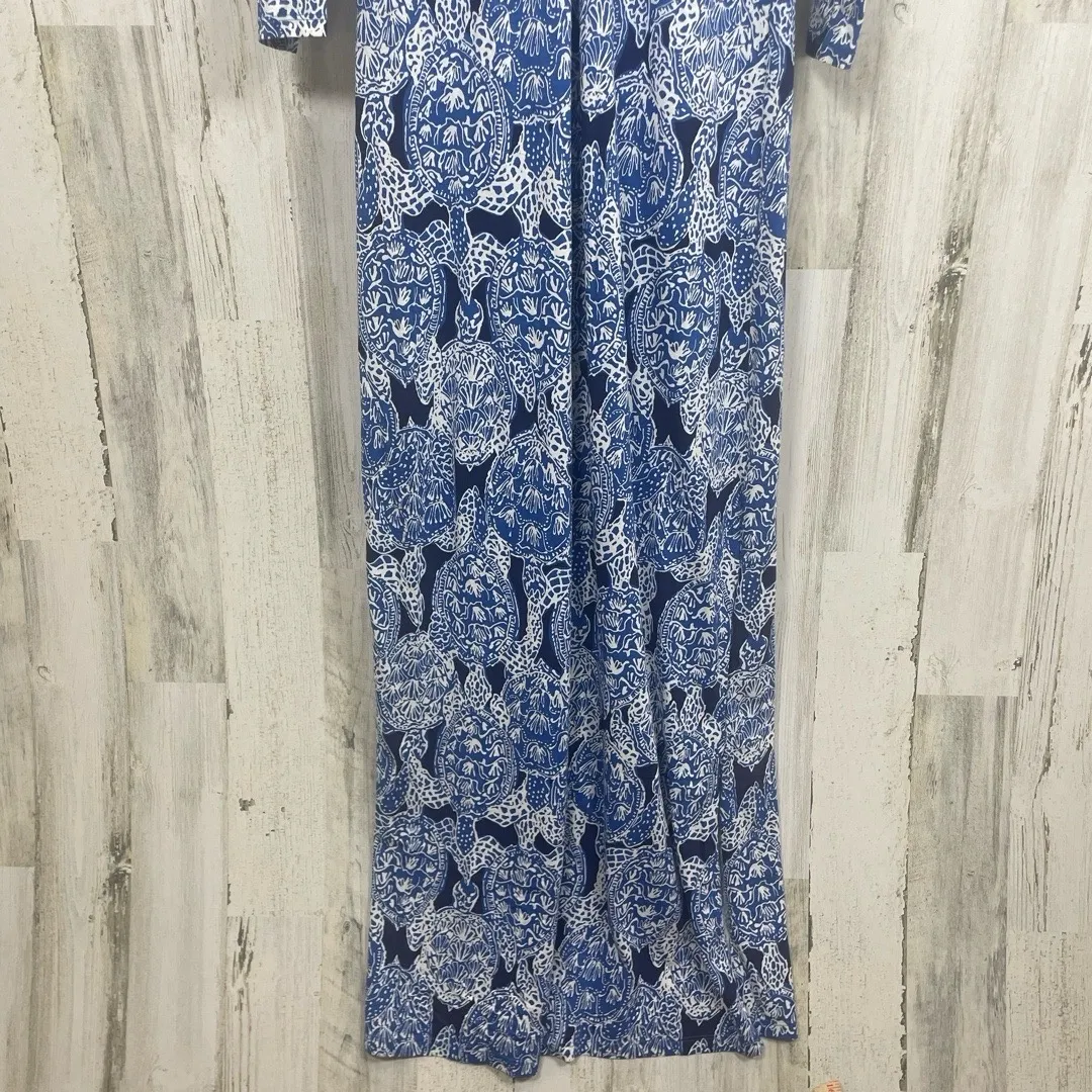Lilly Pulitzer Anissa Maxi Dress Deep Indigo Snap To It 100% Pima Cotton Resort - Image 7