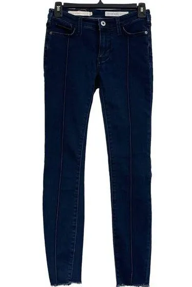 Pilcro and the Letterpress SZ 25 Skinny Jeans Mid-Rise Stretch Zip-Fly Dark Wash - Image 1