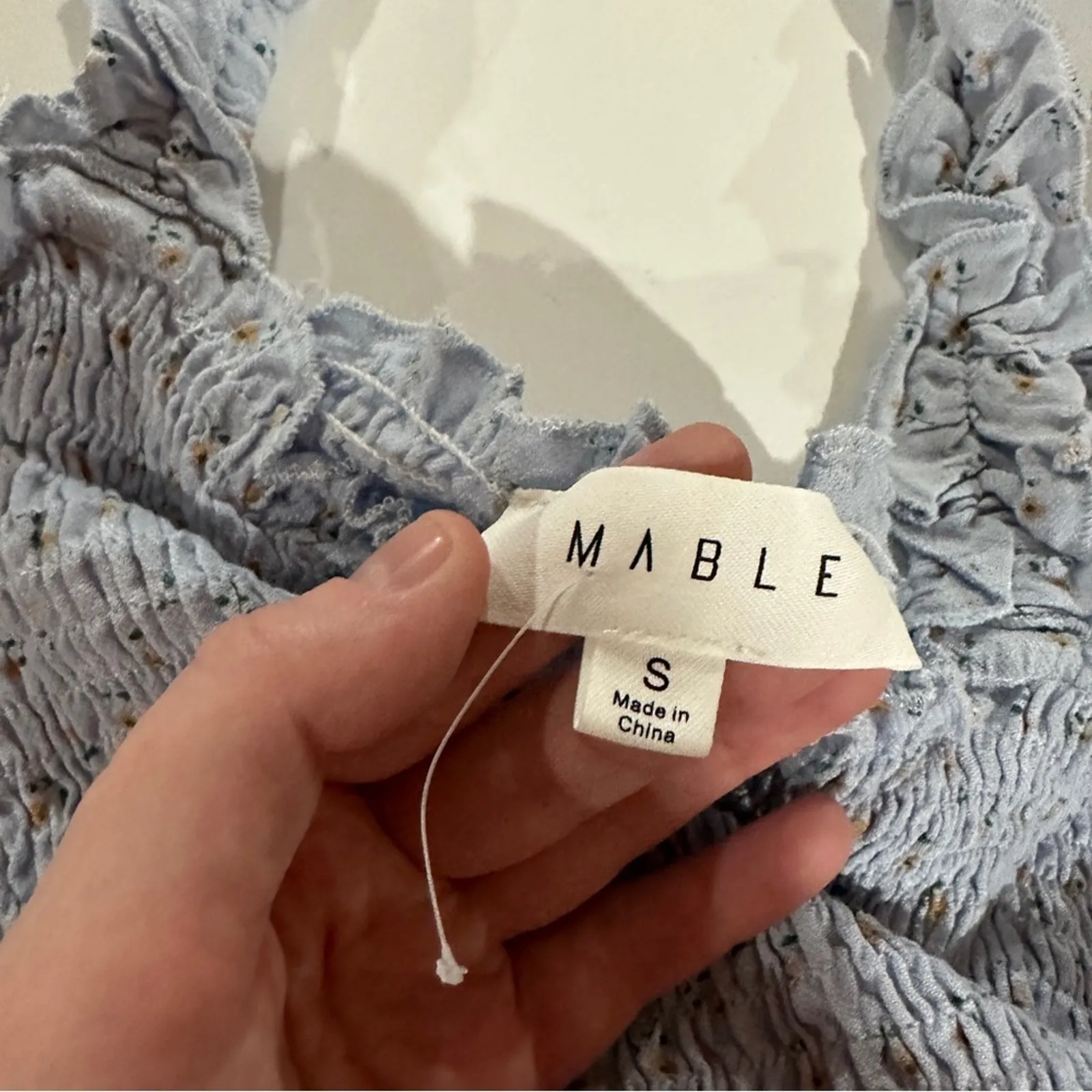 Mable Light Blue Floral‎ Print Sleeveless Crop Top and Jogger Pants Set Size S - Image 9