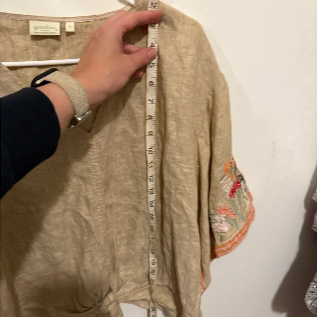 Spartina 449 Delilah Linen Top - Alljoy Landing Tropical Embroidery - Image 4