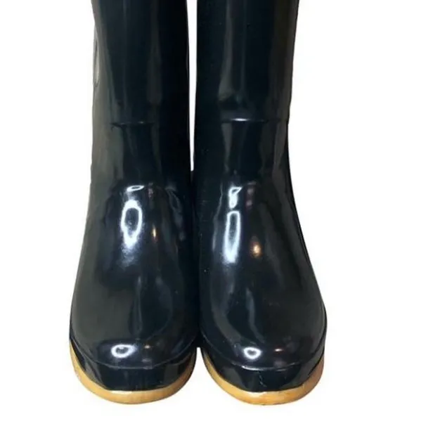 JOULES EVEDON Tall Black Rain Boots with Red Bows US Size 8 - Image 6