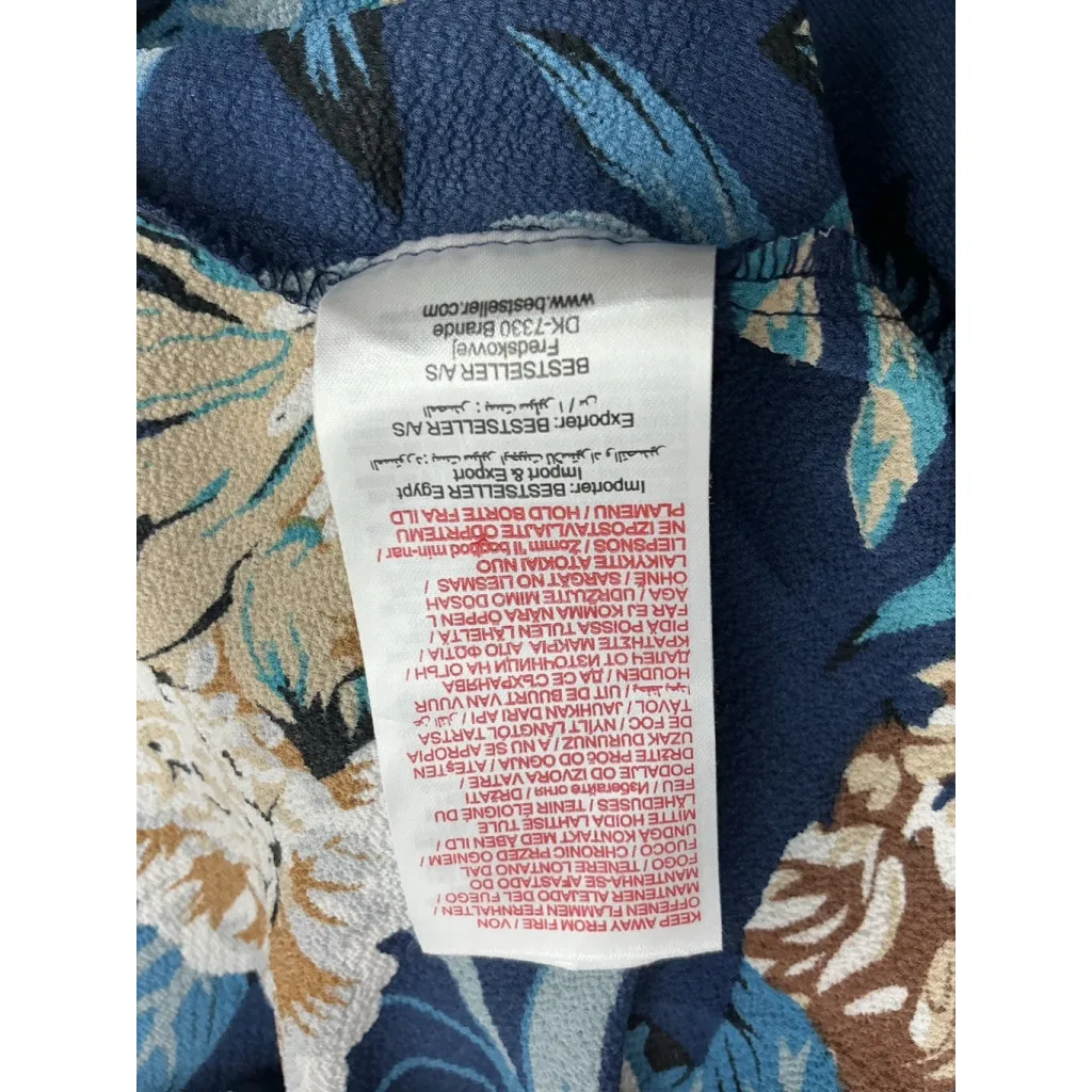 Womans Jacqueline de Yong Happy Midi Smock Dress Eu 36 Us 6 Blue Floral - Image 5