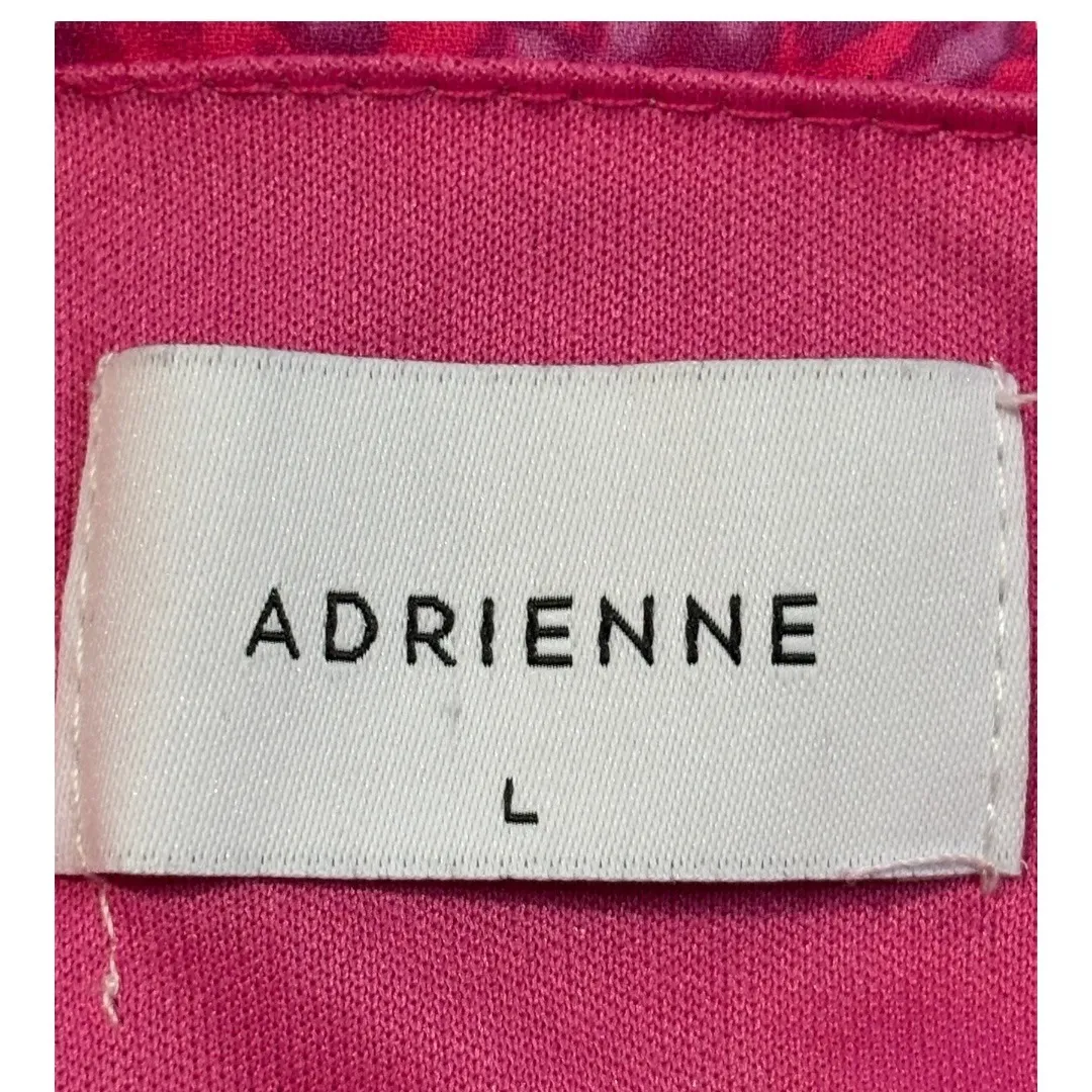 Adrienne Pink Mini Dress Smocked Waist Tiered Ruffle Skirt Women‎ Size Large - Image 6