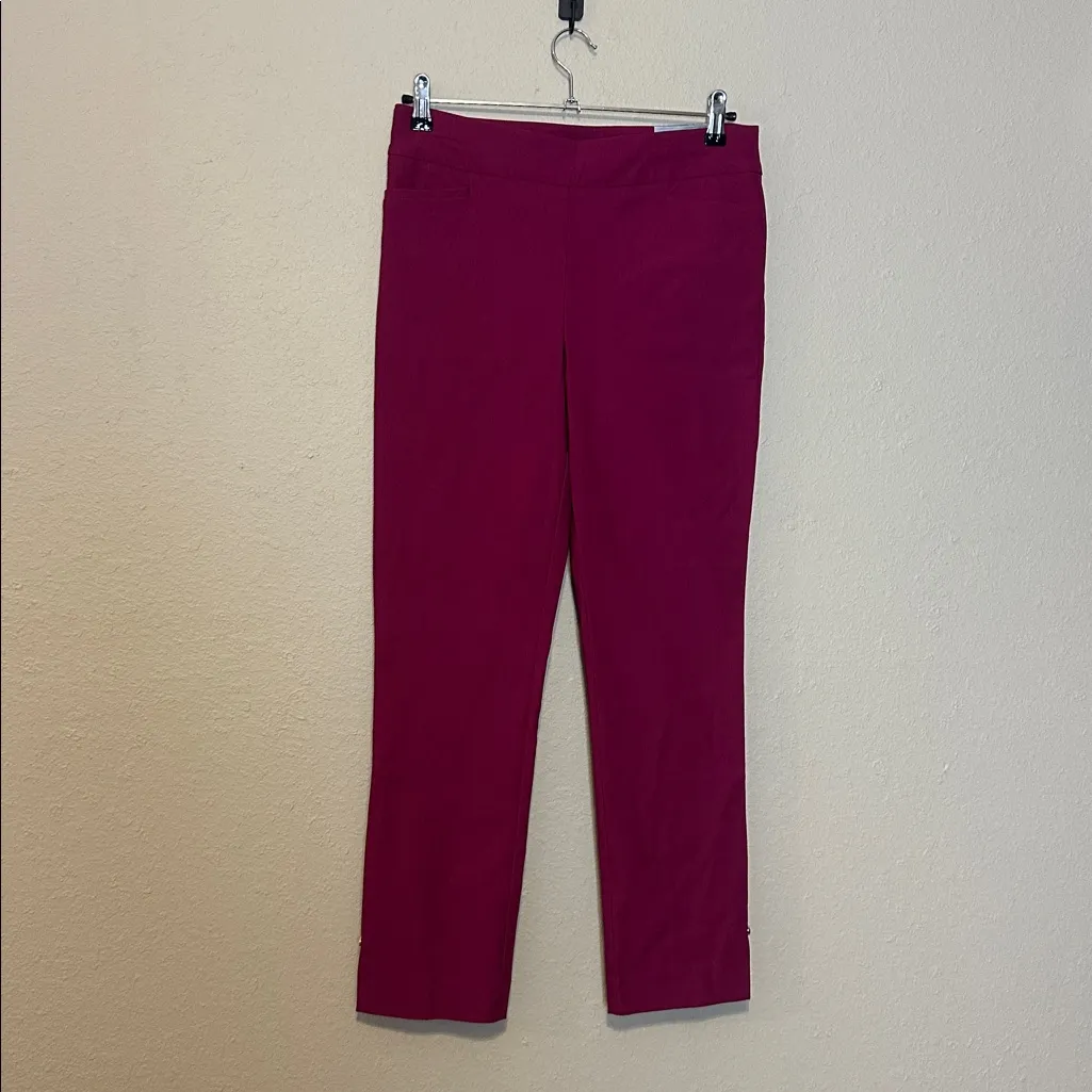 Chico's So Slimming 360 Brigitte Rivet Hem Slim Pants In Orchid Flower Size4 NWT - Image 2