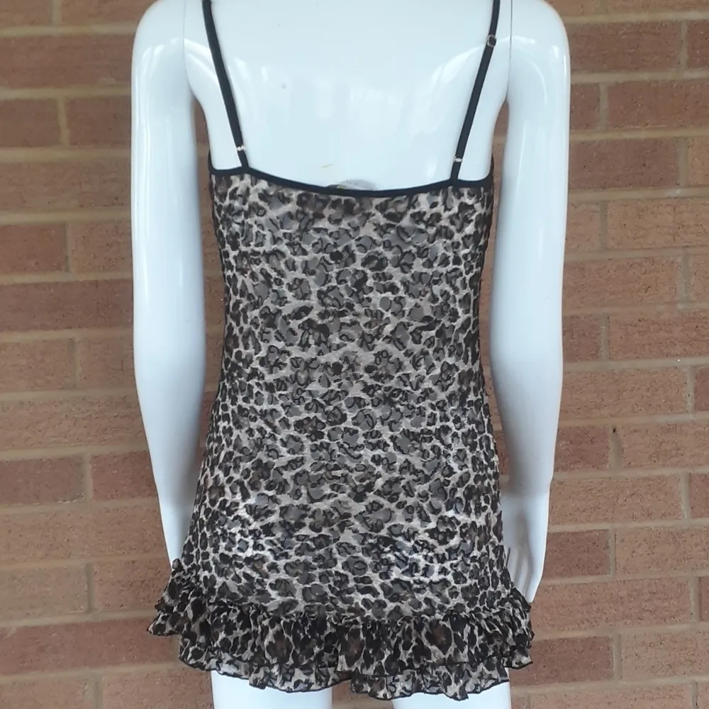 Victoria’s Secret Leopard Animal Print Lace Chemise SIZE L - Image 4
