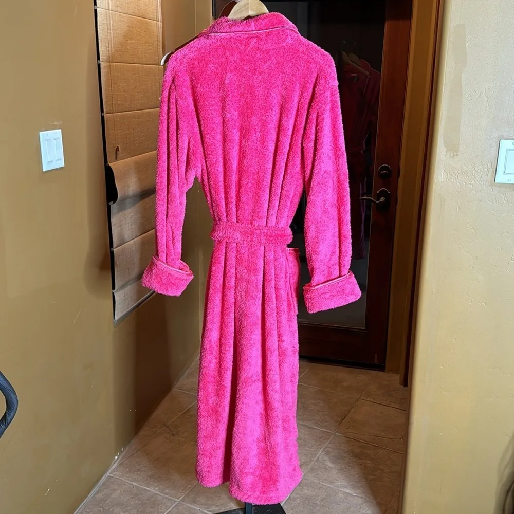 Bath & Body Works Plush Fuchsia Pink Maxi Robe Size L / XL Cozy Spa Belted - Image 9