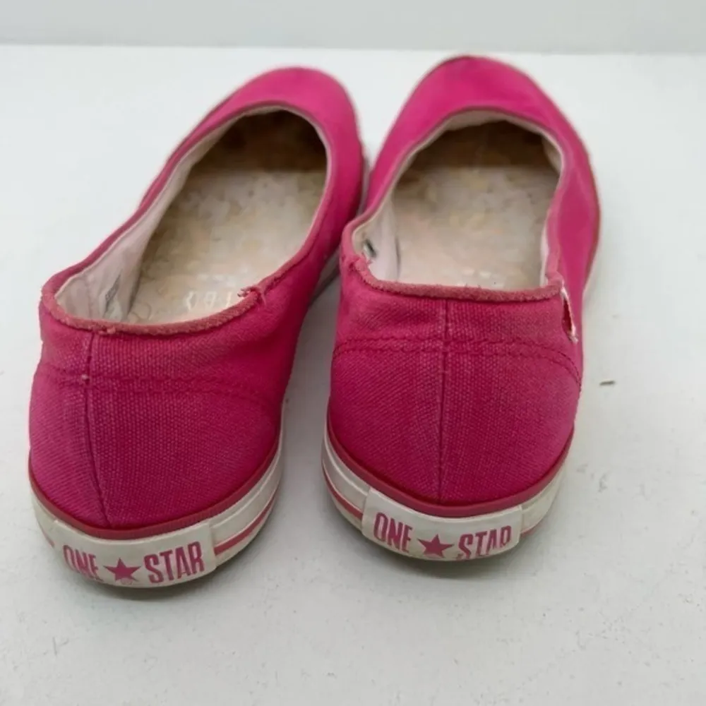 Converse all stars pink canvas slip on fabric flat sneakers casual women size 8 - Image 3