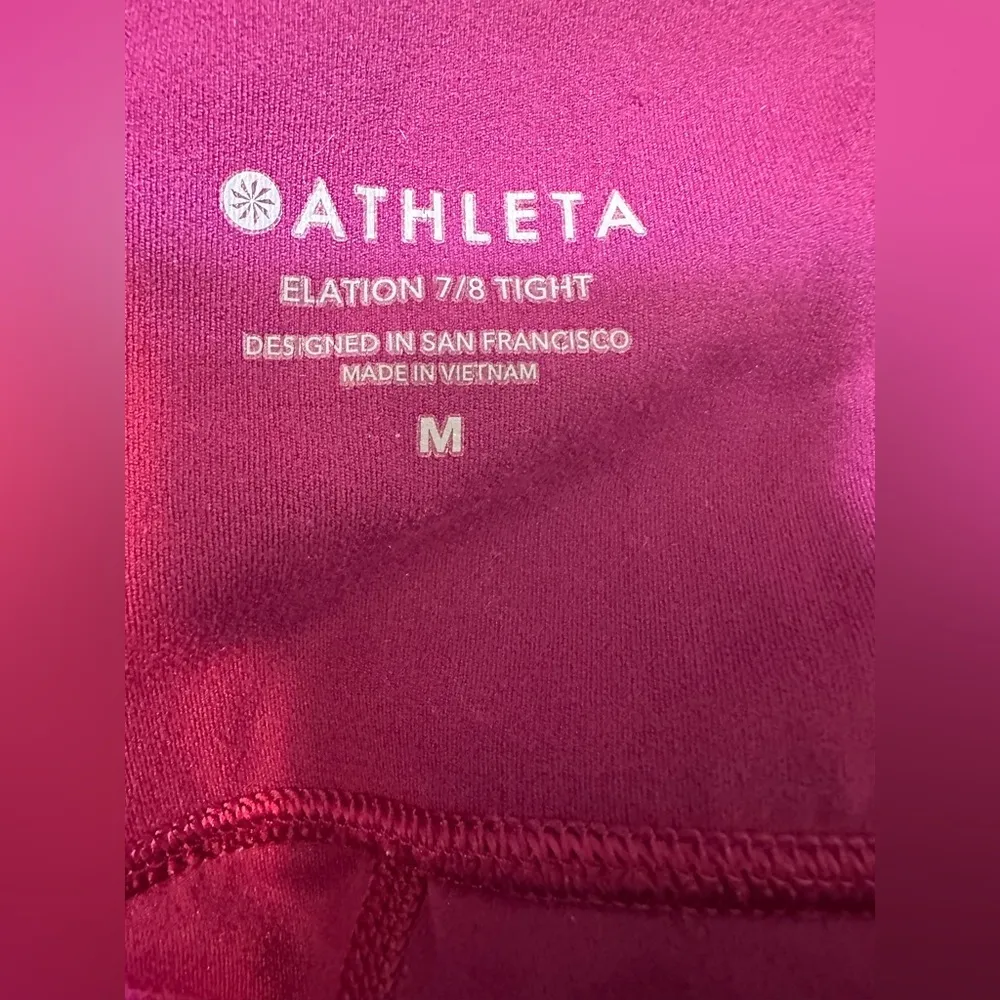 Athleta Dark Pink Elation 7/8 athletic leggings - Image 3