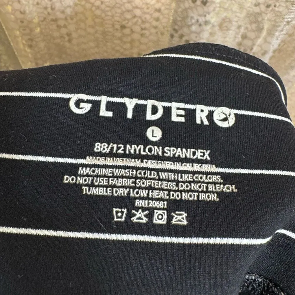 Glyder Black White Pinstriped VITAL 7/8 Yoga Leggings Large - Image 3