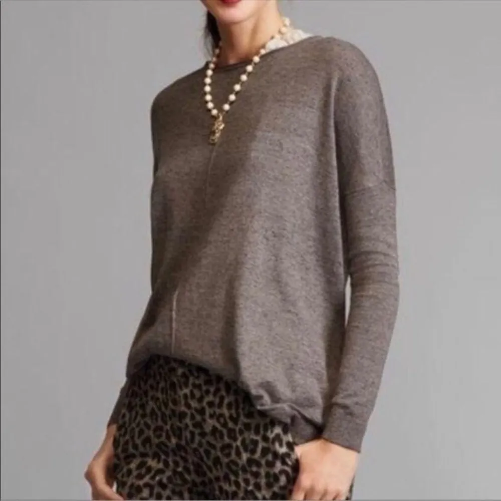 Cabi Medium Sweater Top Mushroom Tan Long Sleeve T Shirt Bateau Gray Oversized - Image 8