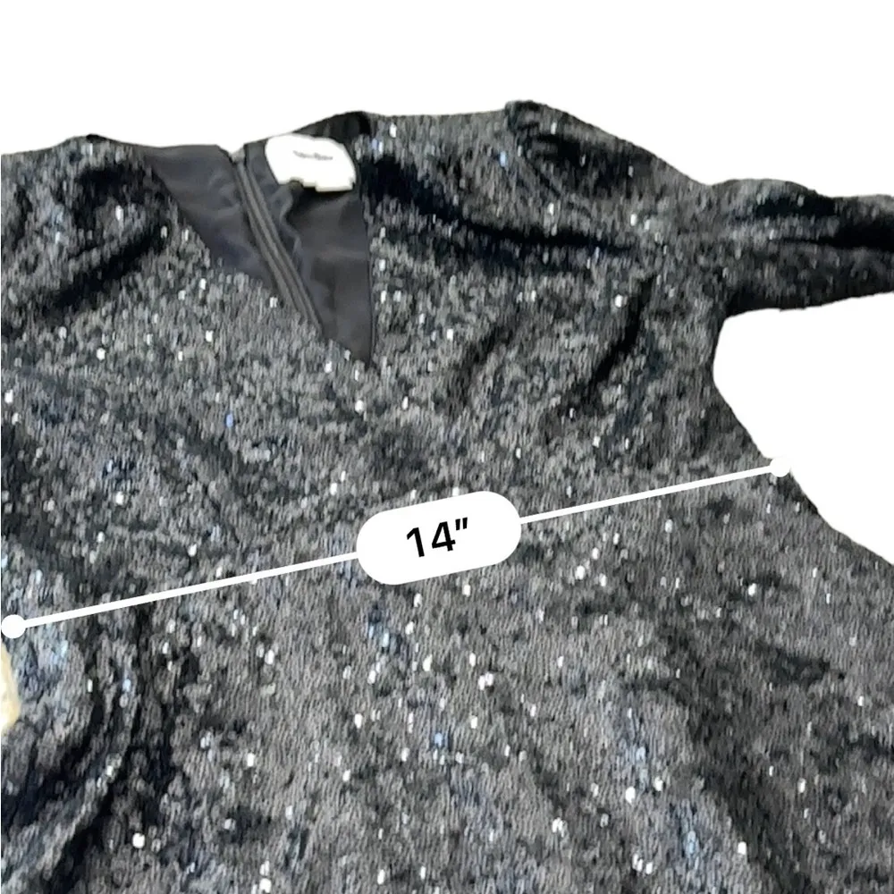 Kate Spade sequin dress black plunging neckline size 2 - Image 14