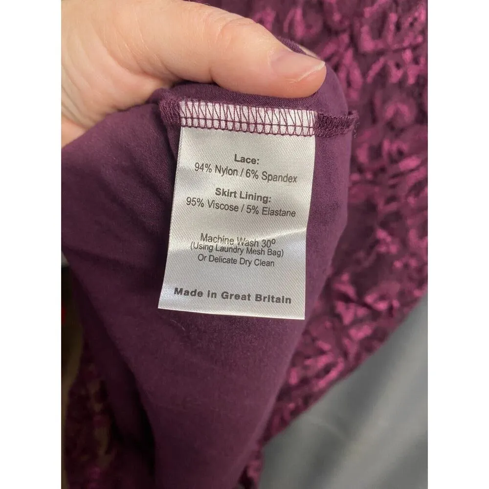 Tiffany Rose Maternity Dress Womens 1 Amelia Lace Maroon Floral Print Formal B48 Red Size 4 - Image 4