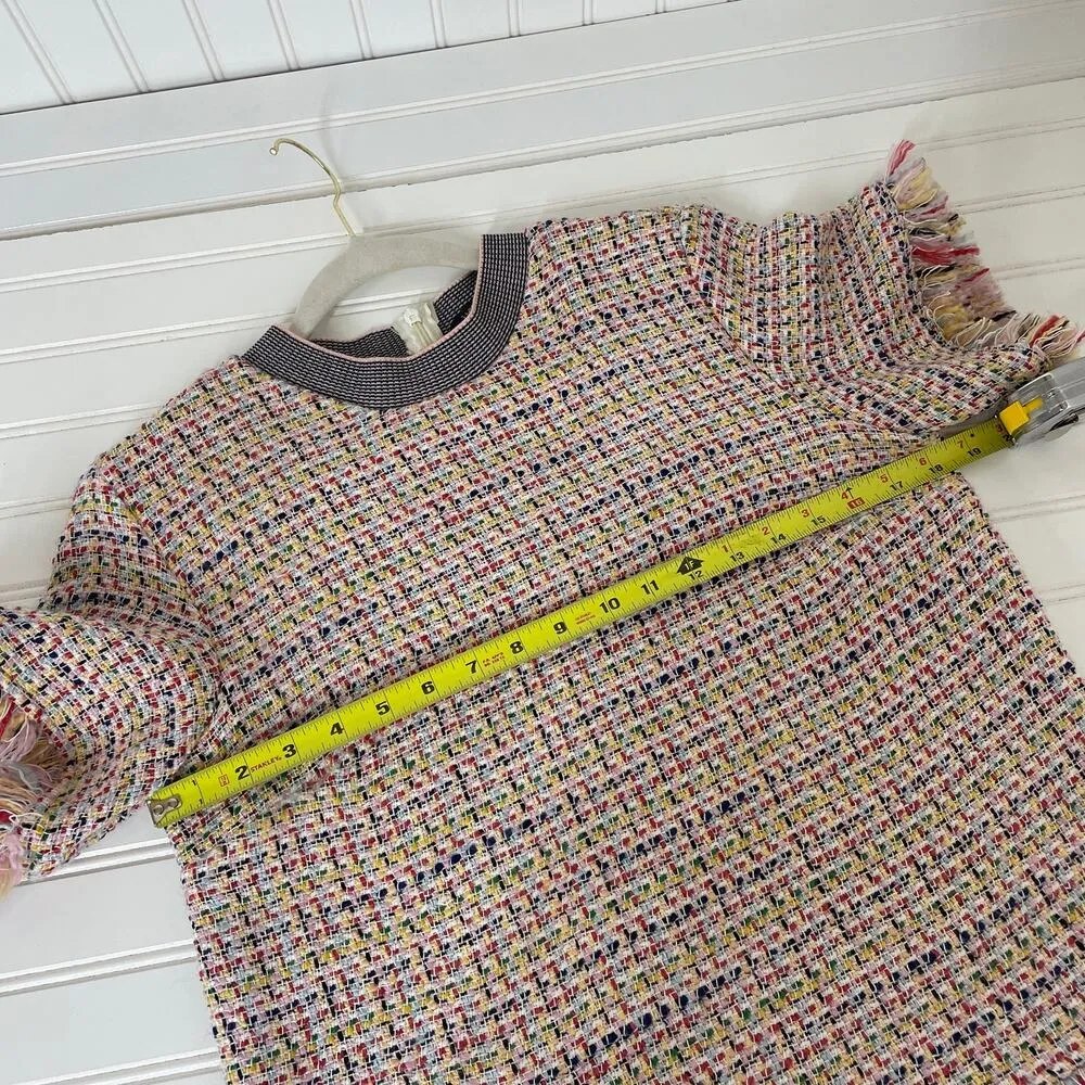 Zara Fringed Trim Tweed Top & The Group Bababton Gray Wool Blend Skirt XS - Image 7