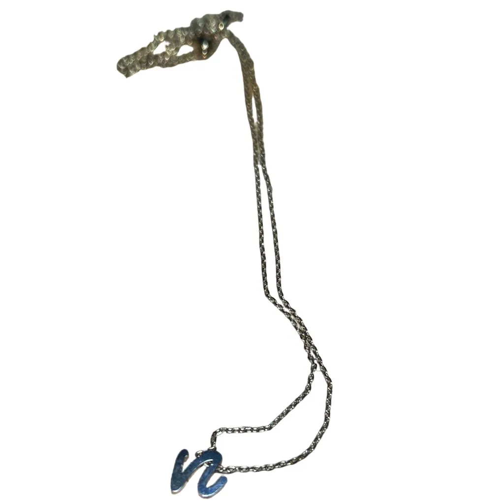 Women's Unbranded Silver Tone N Initial Necklace One Size - Image 2