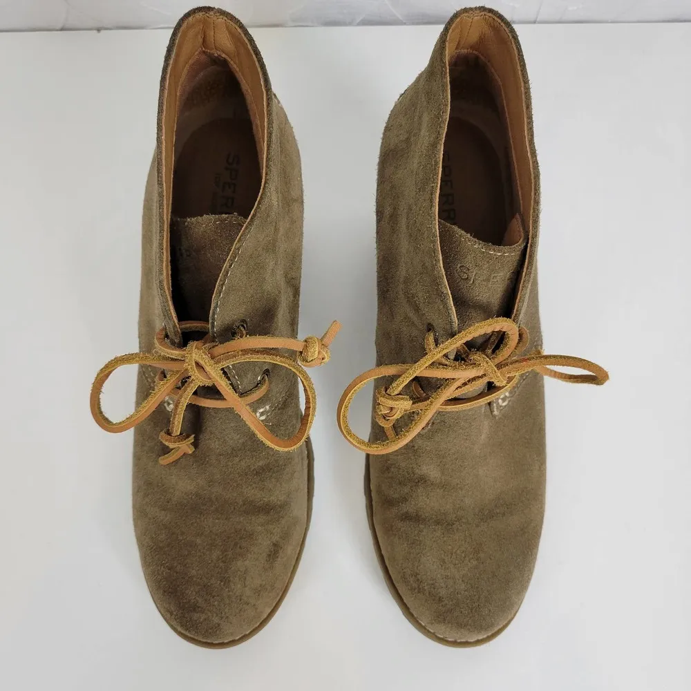 Sperry Stella Prow Women Chukka Boots Size 9 Brown Suede Wedge Heel Ankle Bootie - Image 8