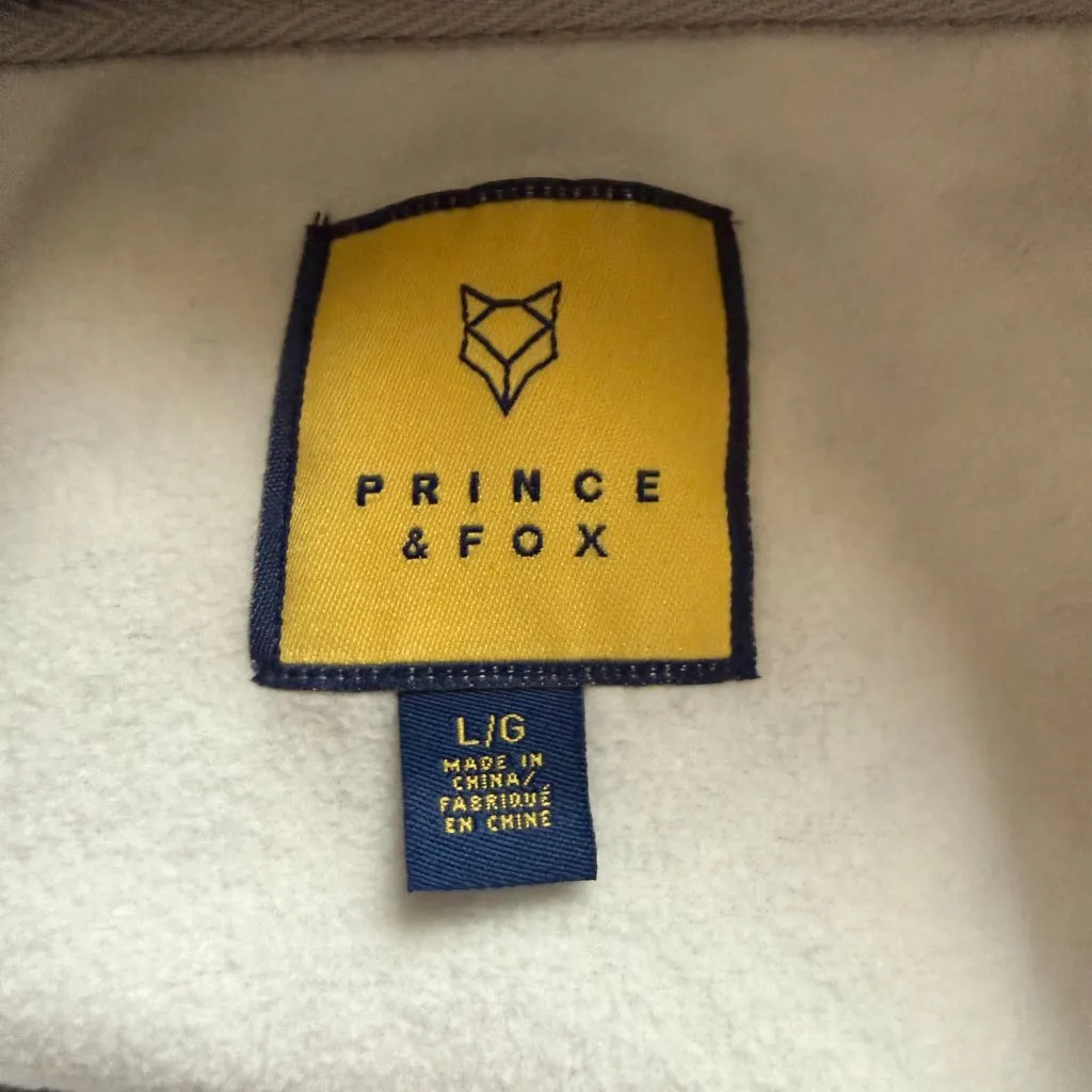 Prince & Fox black and white sherpa fleece aztec quarter zip jacket women's L - Image 10