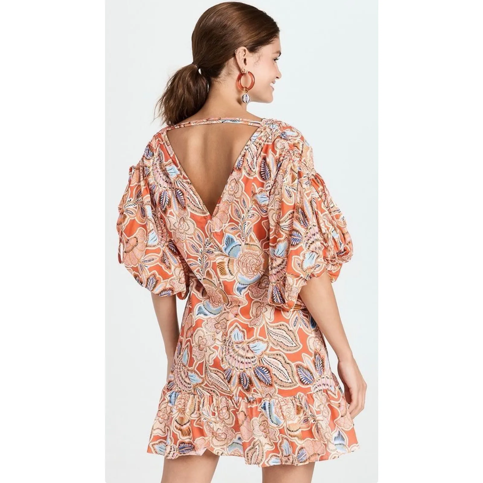 Misa Sari Floral Puff Sleeve Mini Dress - Image 2