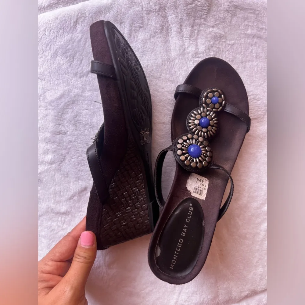 Montego Bay Club Slip on Wedge Slide Sandals Woman's size 6.5 - Image 8