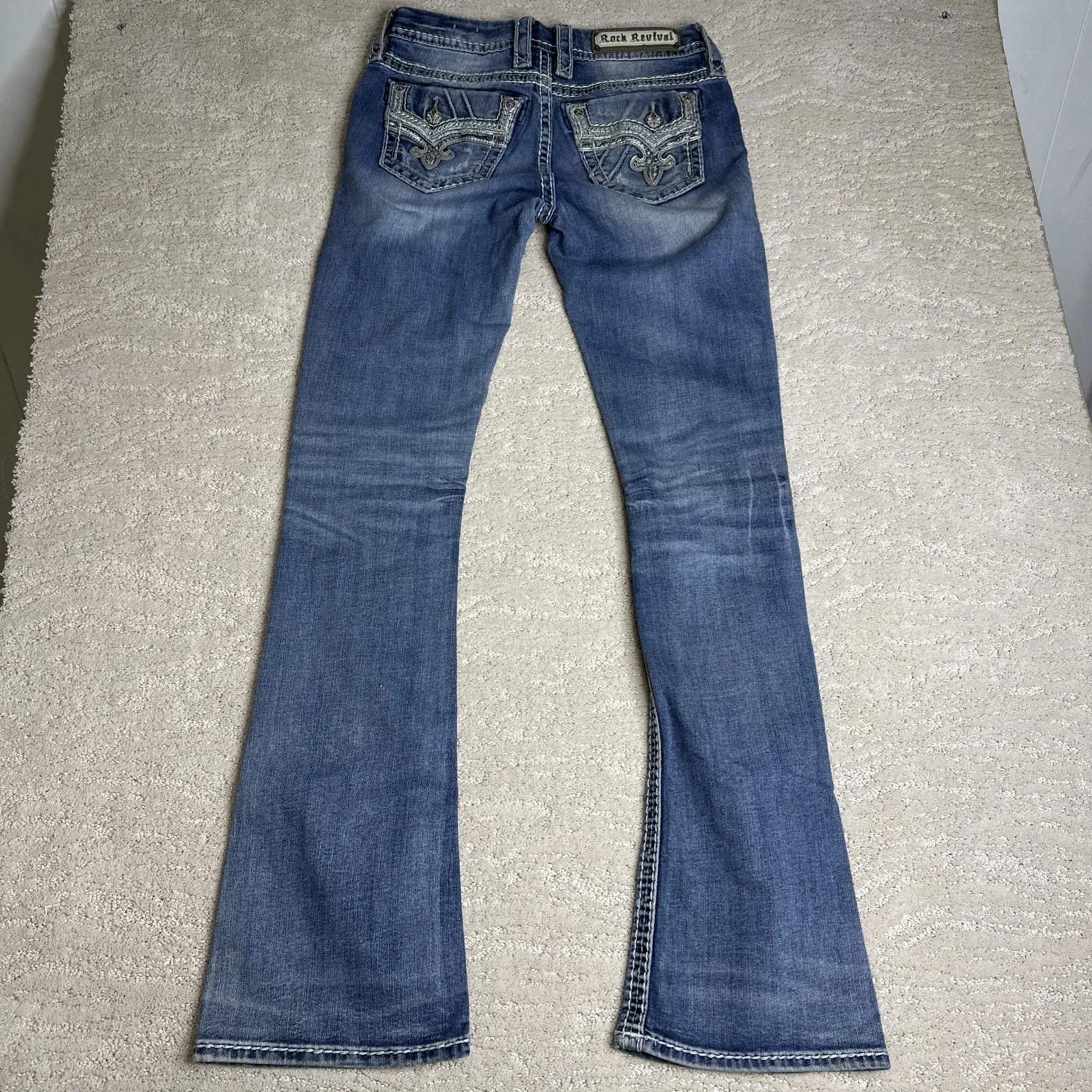 Women's Rock Revival Jeans Mid Rise Boot Western Size 26 Hyero - Image 7