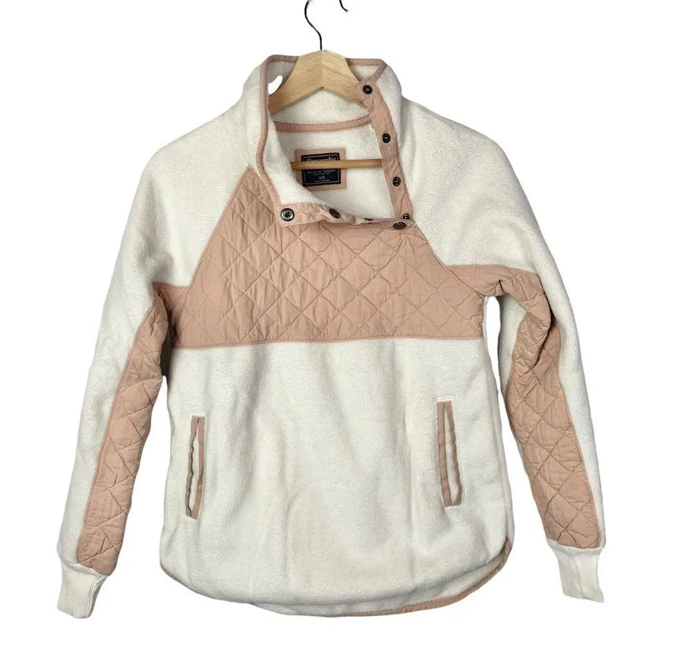 Abercrombie & Fitch Asymmetrical Snap Up Fleece Sweatshirt XXS - Image 3