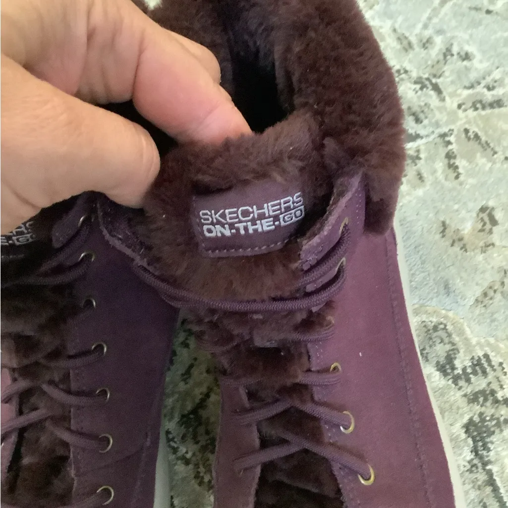 Cute comfy Skechers booties 🌺🌺 Purple Size 8 - Image 4