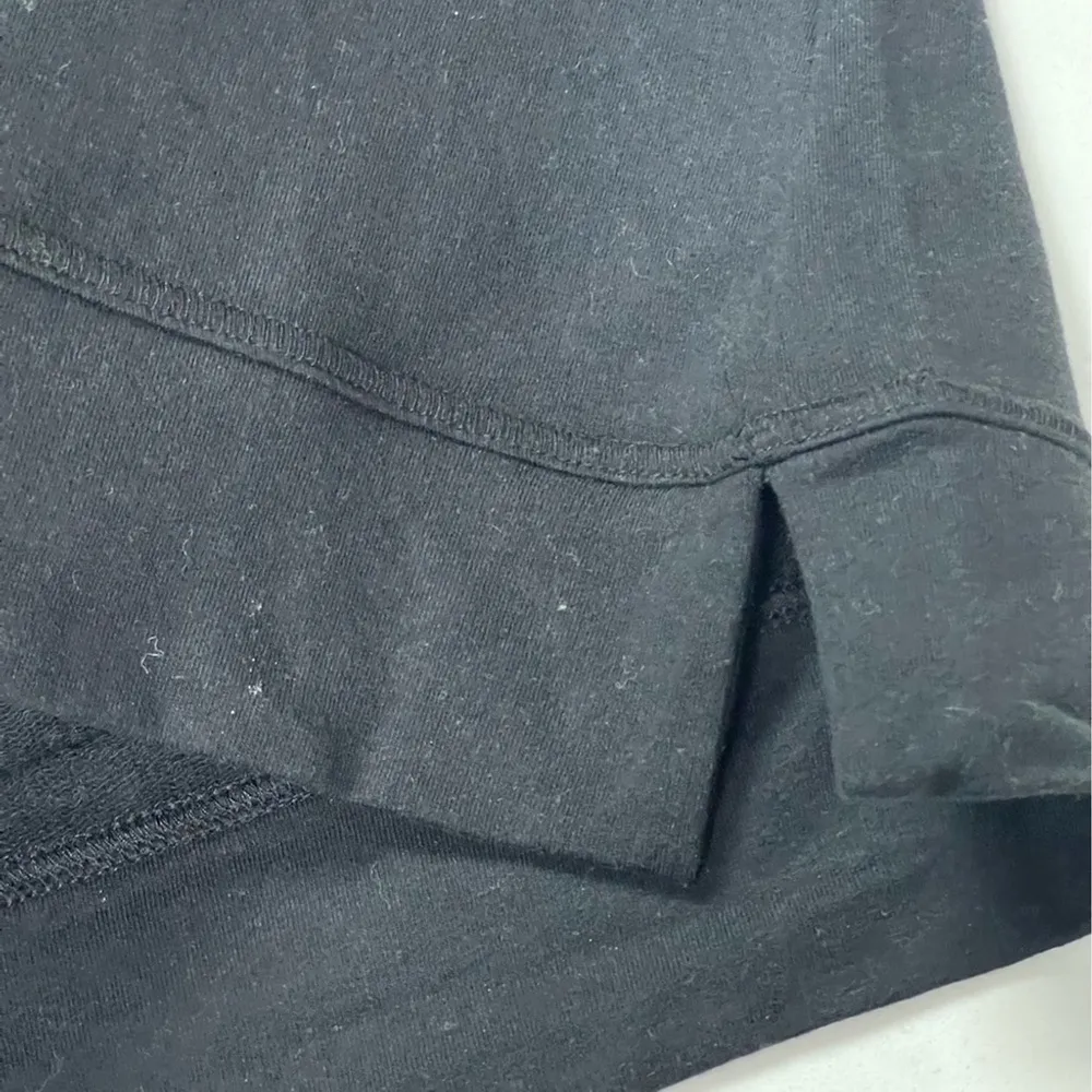 BOBEAU - cotton sweatshirt black crochet shoulder Ruffles detail Sz Small - Image 8