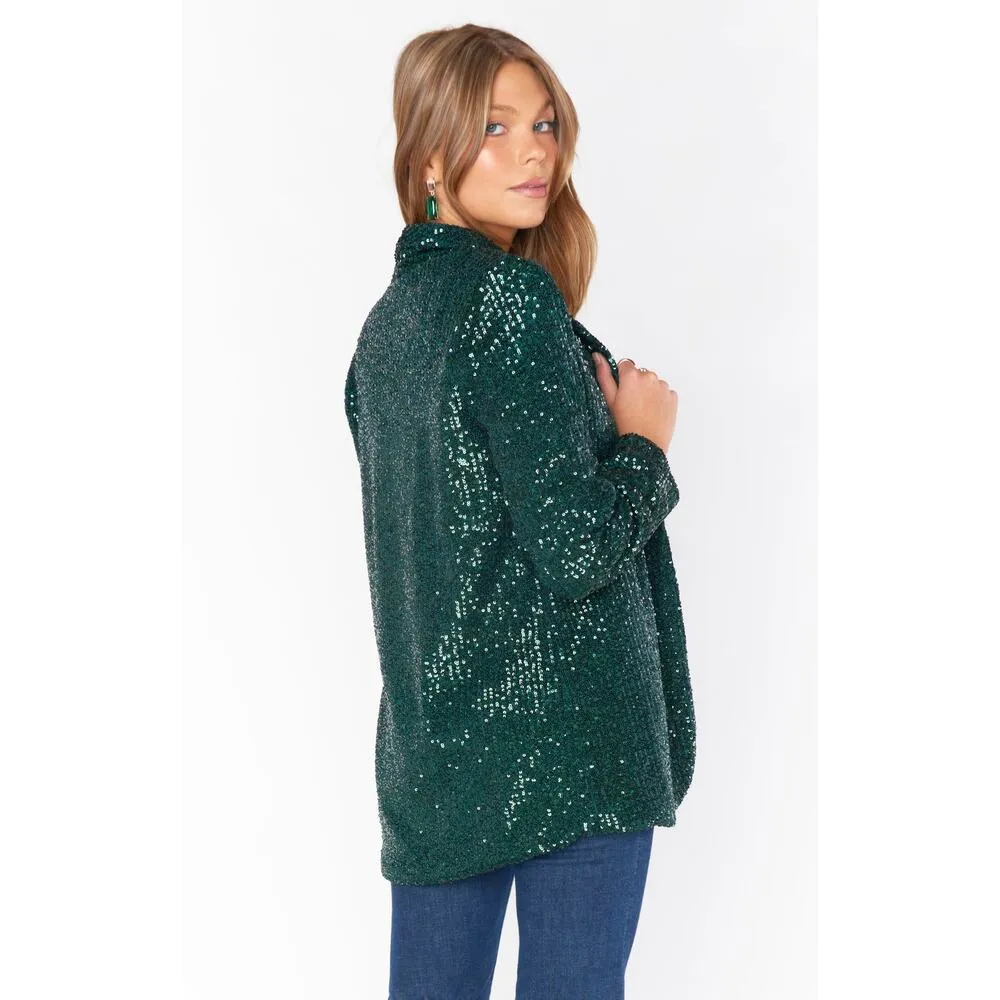 Show Me Your Mumu  Dance Blazer Emerald Sequins S NWT - Image 6