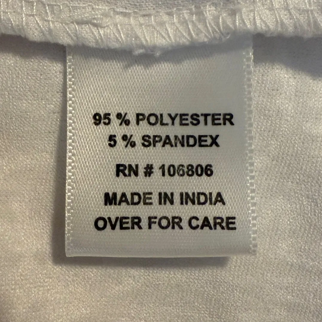 EMILY DANIELS White Textured Short Sleeve Blouse Size L Size L - Image 6