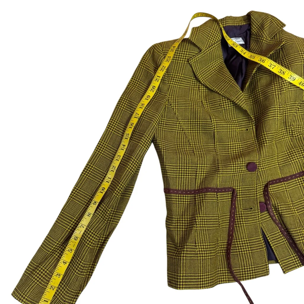 Philosophy di Alberta Ferretti Merlot Boucle Blazer Skirt Set S 8 Made In Italy Green - Image 16