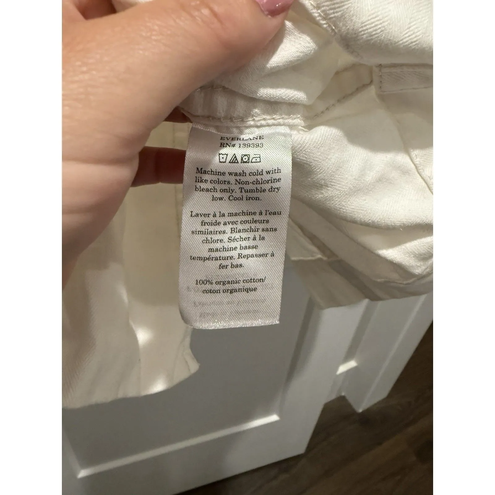 Everlane Women’s The Organic Cotton Herringbone Jacket Bone Size S Small Relaxed - Image 7