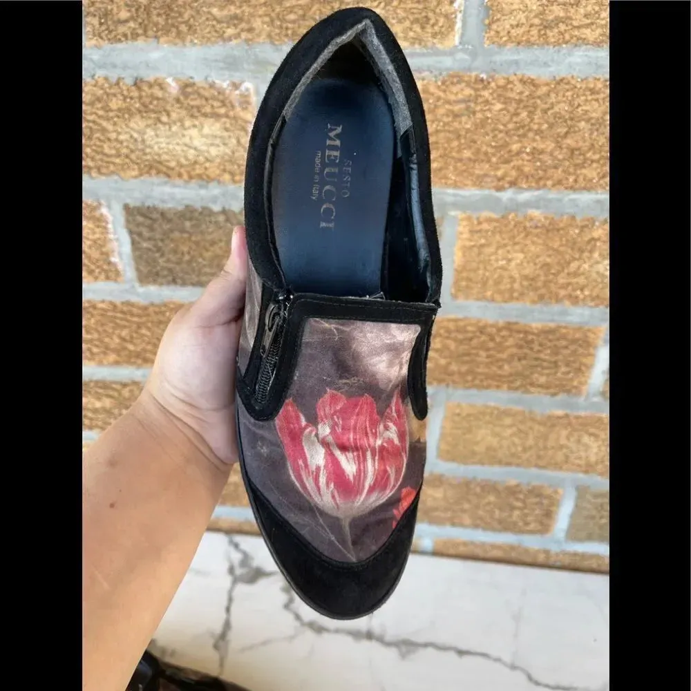 SESTO MEUCCI FIORIN (MULTI VALZER/BLACK SUEDE) WOMEN'S SLIP ON SHOES 9.5 Black - Image 7