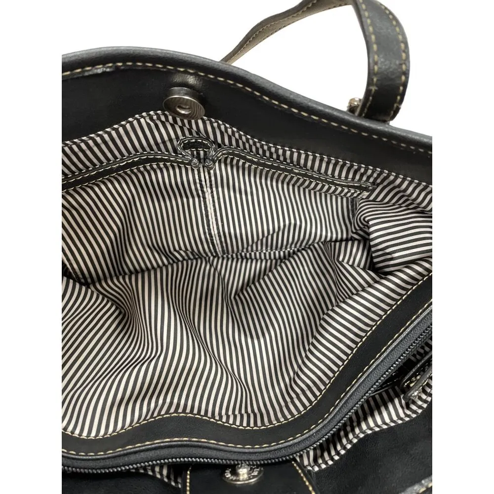 Nine West Womens Black and White Large Handbag Shoulder Bag SKU 1460 - Image 5