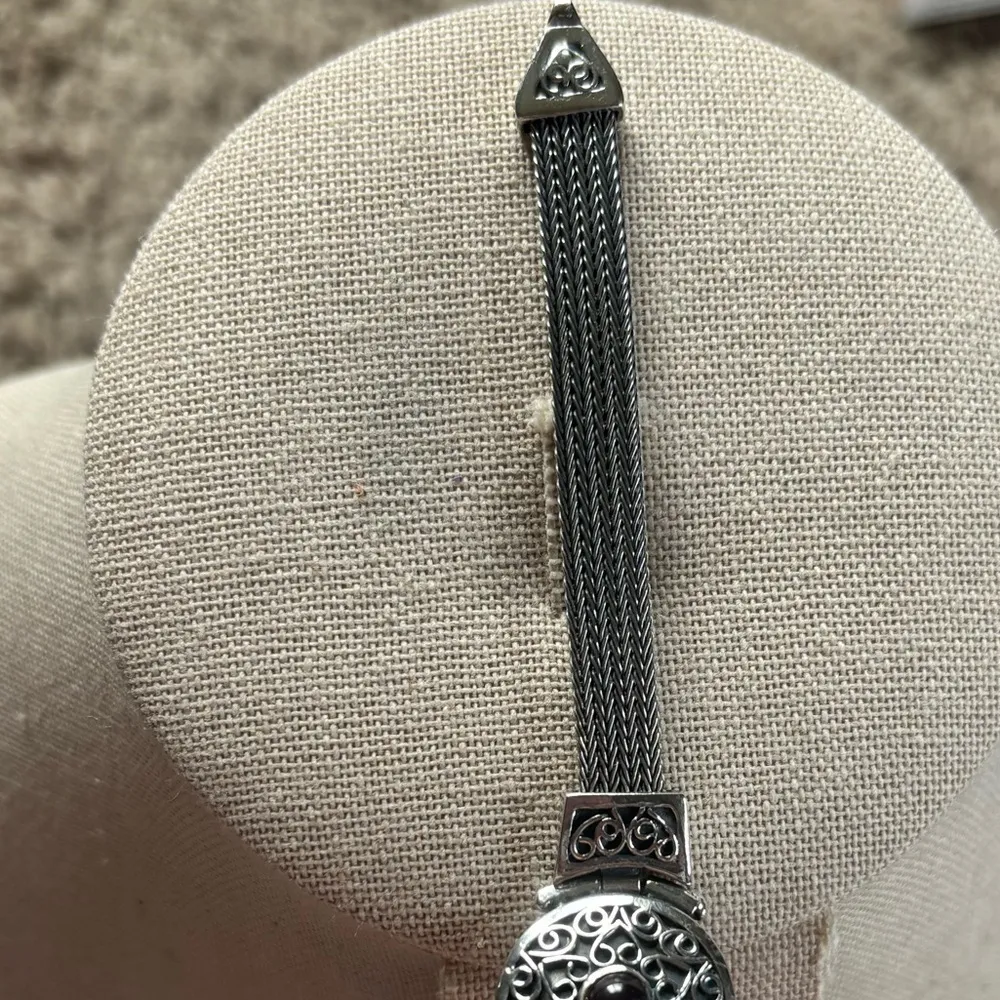 Vintage Sterling Silver Bracelet  925 Filigree Heart - Image 8