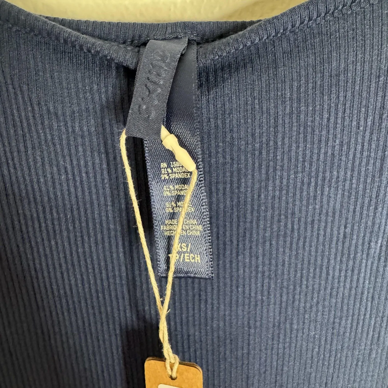 Skims Dress Womens XS Navy Soft Lounge Long Slip Ribbed Bodycon Maxi Stretch - Image 9