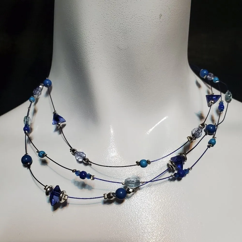 Aeropostale Blue & Silver Multi-Strand Necklace - Image 3