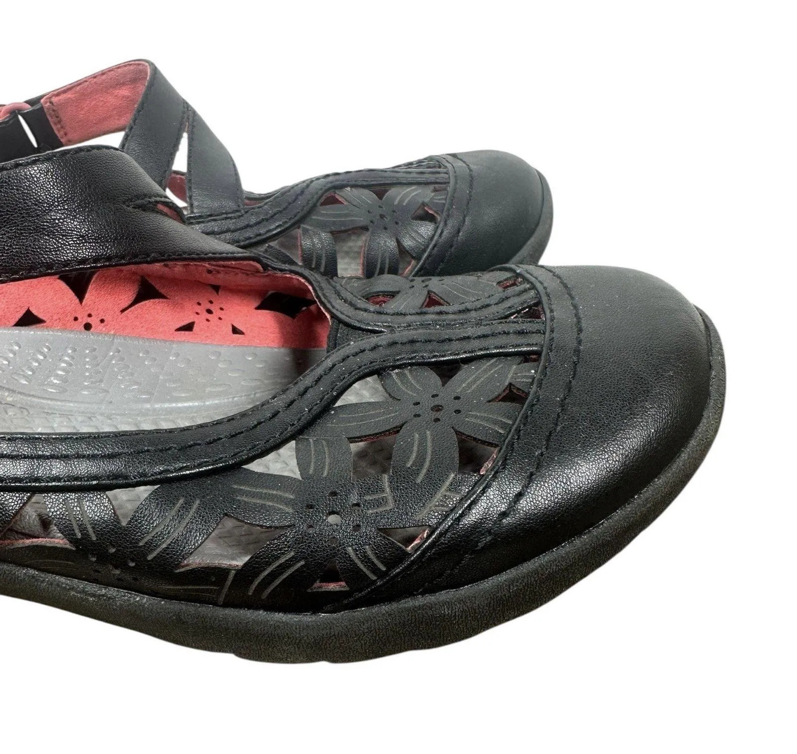 BareTraps Ferra Mary Jane Flats 8M Rebound Technology Black Comfort Shoes Laser - Image 3