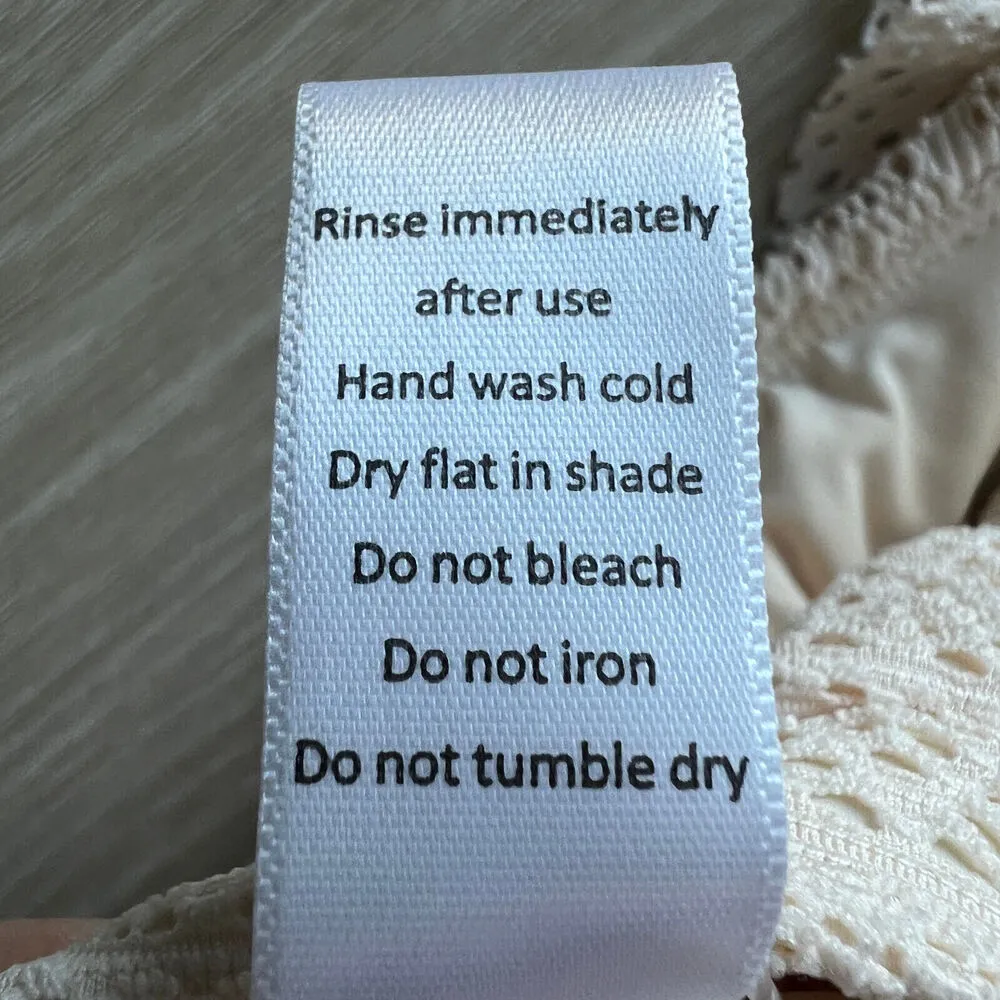 Andie Swim Hydra Bikini Top Extra Small Vanilla Cream Crochet Lace Ruffled - Image 6